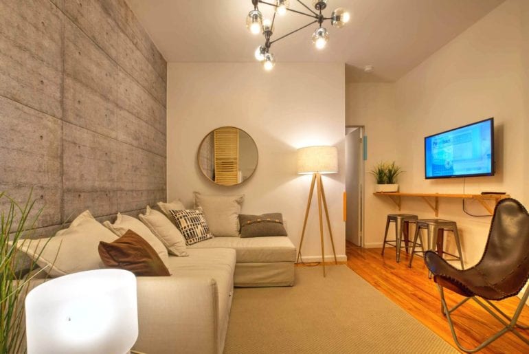 designer airbnb hells kitchen apartment new york