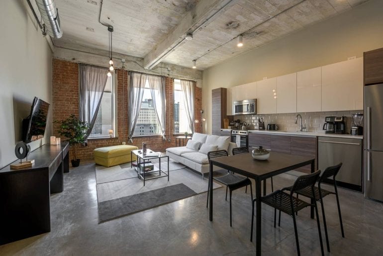 industrial style condo airbnb dallas