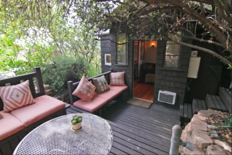 Where to stay in Los Angeles: the private front porch area doubles as a living room