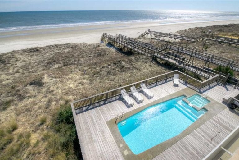 a beachfront pool in Myrtle Beach