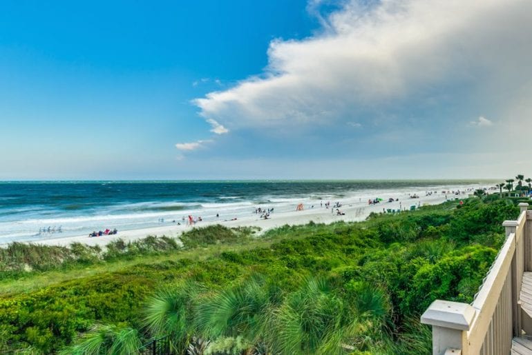 a beachfront view