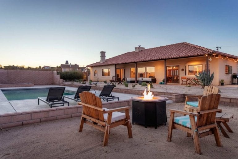 Mediterranean style villa airbnb joshua tree