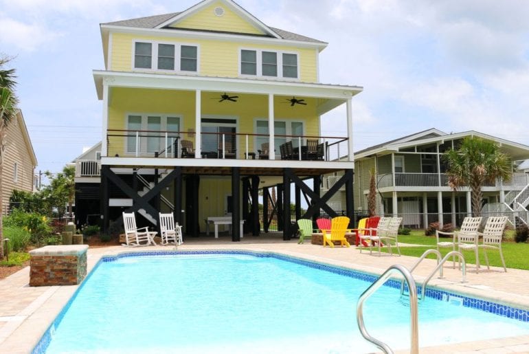 a holiday rental yellow house with pool in south carolina