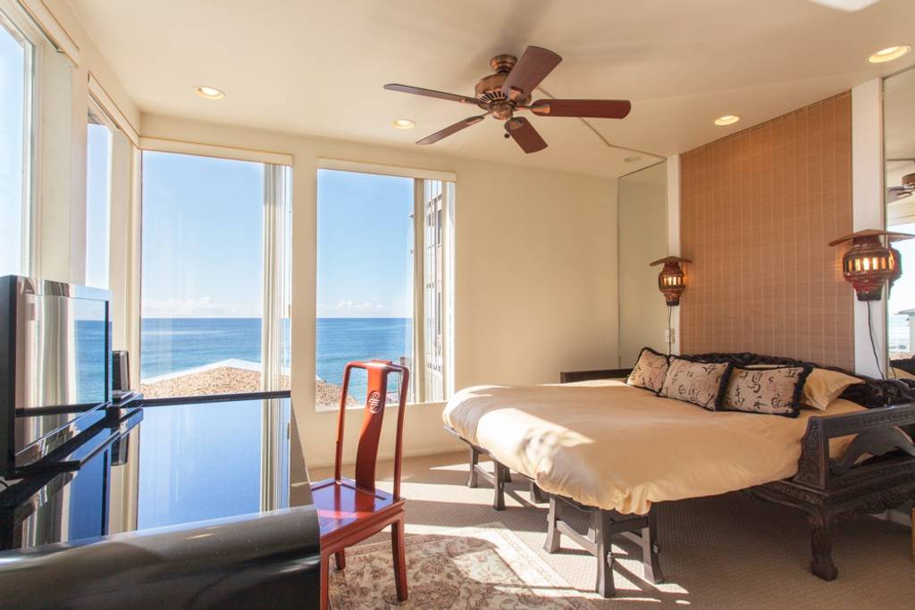 bedroom with a seaview in an LA airbnb