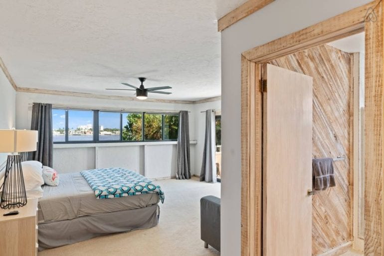 A light and airy bedroom in a West Palm airbnb