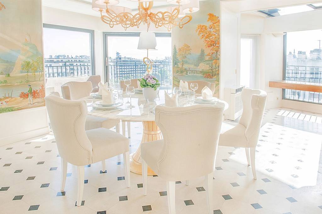 a romantic dining area in a Paris Airbnb