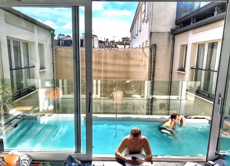 paris airbnb home with rooftop pool