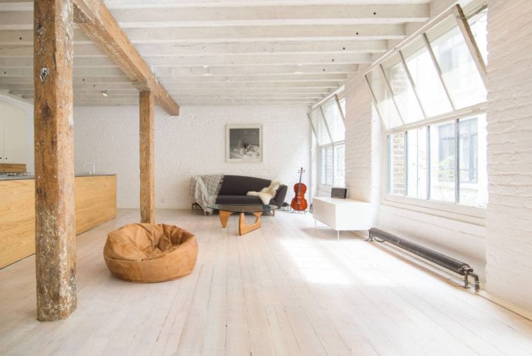 big airy space in a London Airbnb