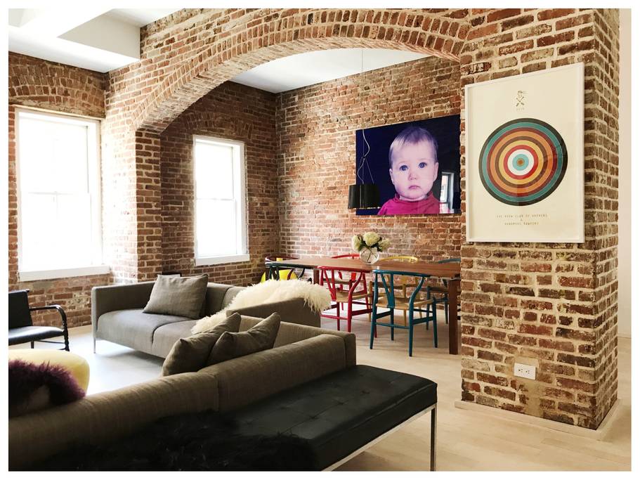 soho loft with exposed brick walls