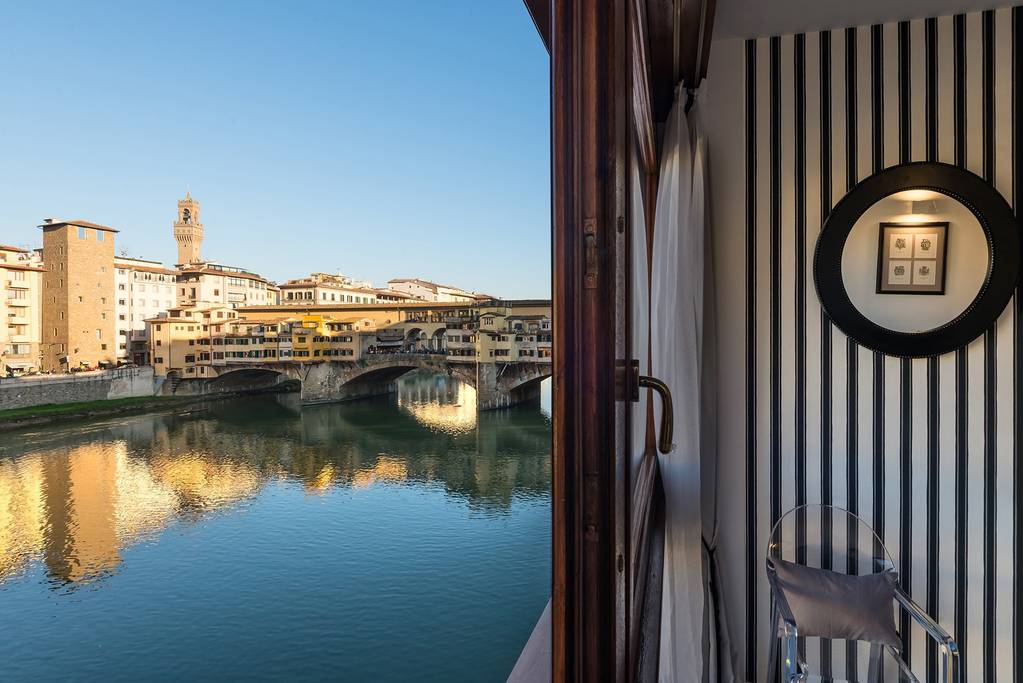 views of ponte vecchio from this airbnb apartment 
