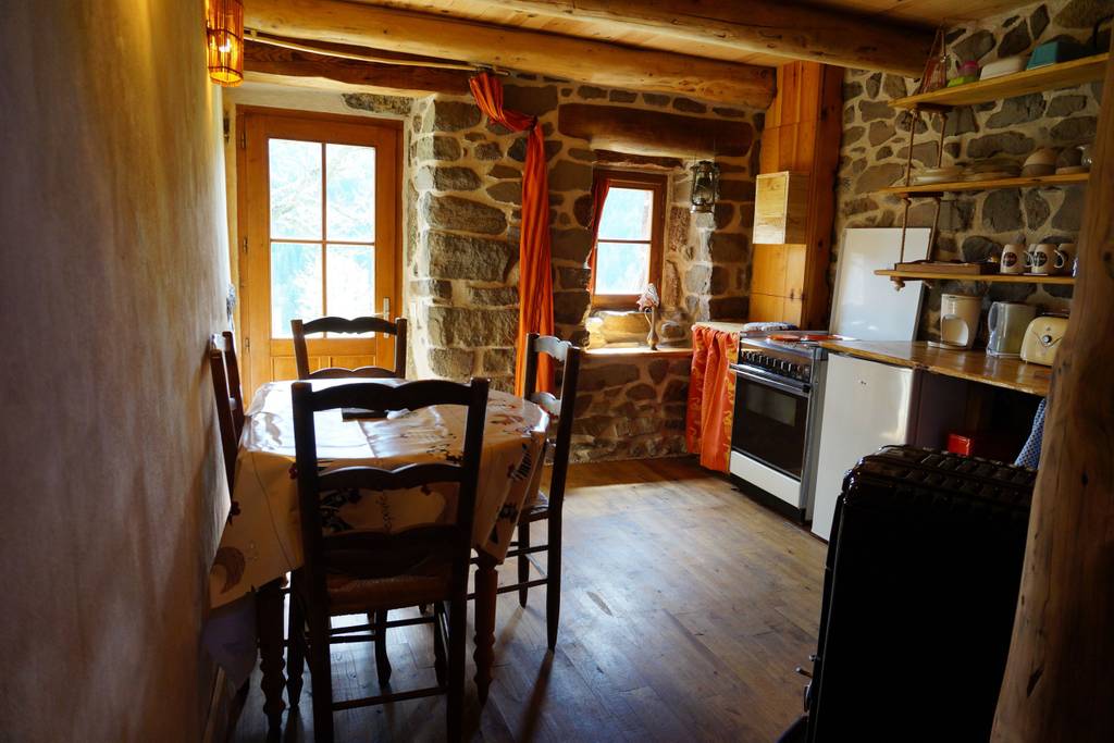 small stone cottage in french alps region