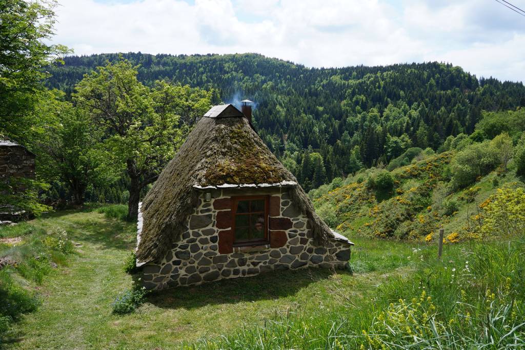 small stone cottage in french alps region