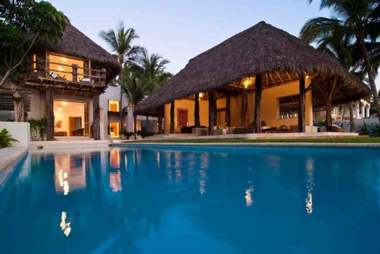 luxury home on private beach