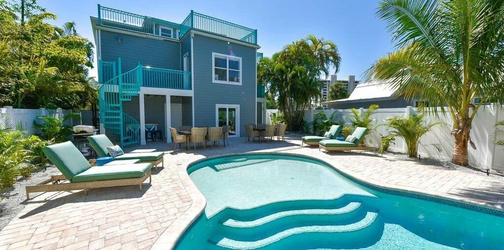 large pool home at the beach