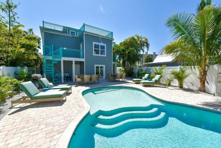 large pool home at the beach