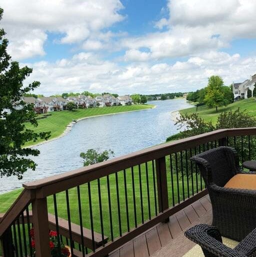 Gorgeous back porch overlooking the lake