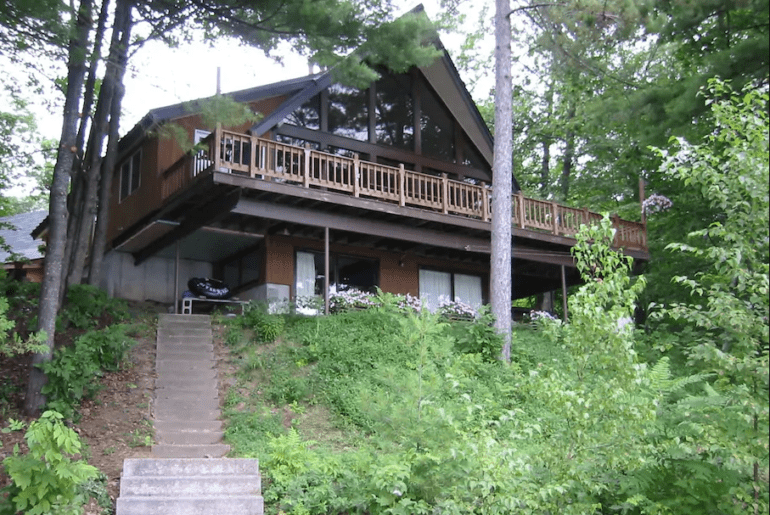 Gorgeous porch overlooks the water